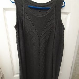 Banana Republic Cold Shoulder Sweater Dress Long Sleeve Size Large Dark Gray